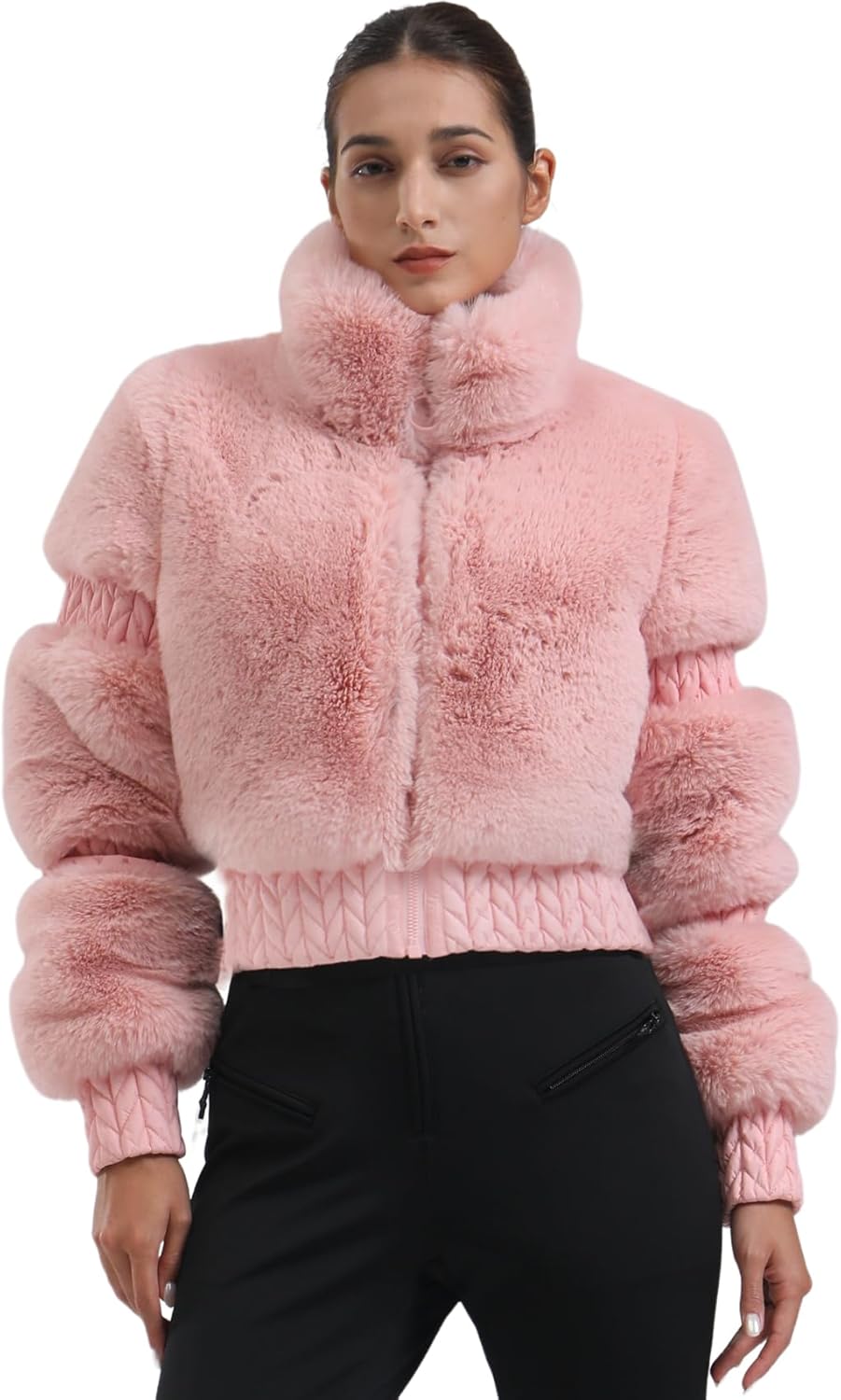 Veste de ski femme snowboard avec fausse fourrure hiver