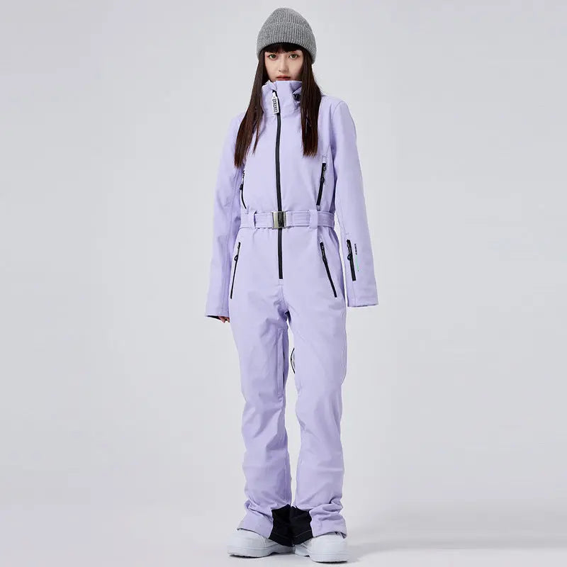 Women’s Windproof One Piece Ski Jumpsuit Chic Snow Outfit