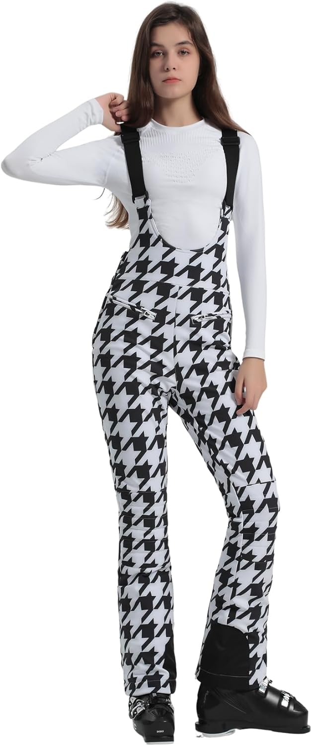 Women’s Slim Fit Insulated Ski Bib Snow Pants Waterproof Warm