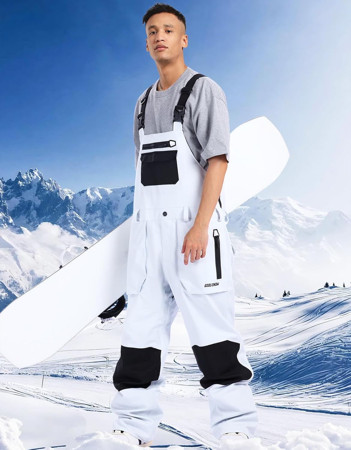 Women Men Ski Bibs Snowboard Pants Snow Bibs