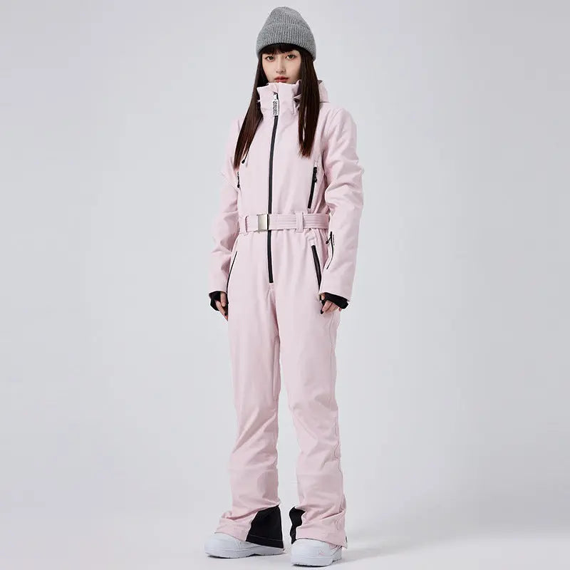 Women’s Windproof One Piece Ski Jumpsuit Chic Snow Outfit