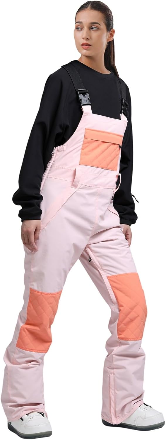 Womens Ski Bibs Snowboard Pants Snow Overalls Waterproof Windproof Winter Outdoor Sports