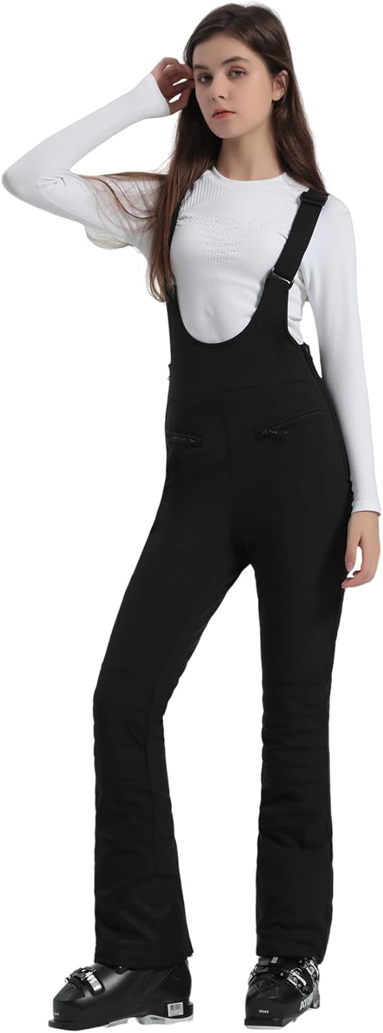Women’s Slim Fit Insulated Ski Bib Snow Pants Waterproof Warm