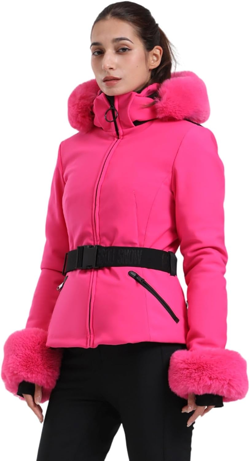 Women's Ski Jacket Snowboard Warm Winter Short Slim Snow Coat Jacket
