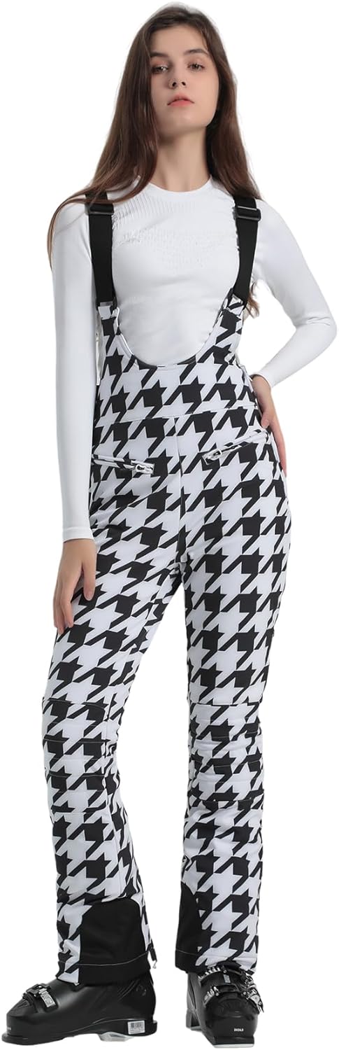 Women’s Slim Fit Insulated Ski Bib Snow Pants Waterproof Warm