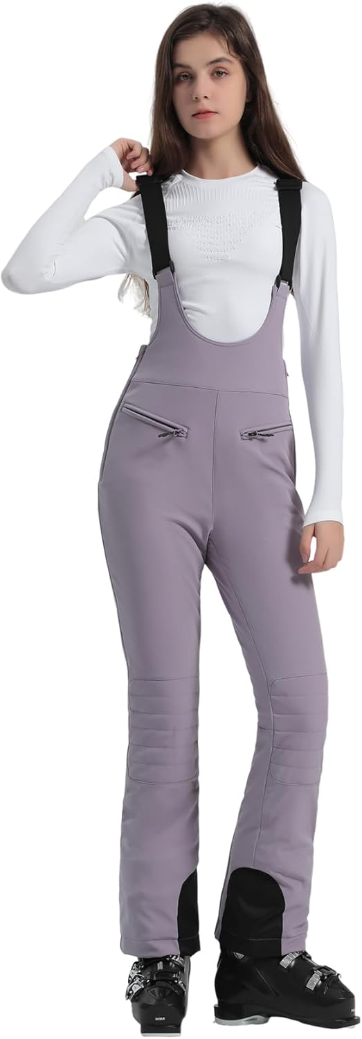 Women’s Slim Fit Insulated Ski Bib Snow Pants Waterproof Warm