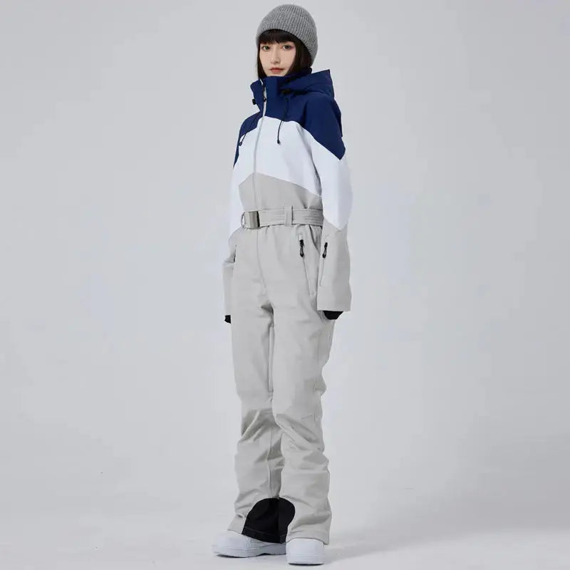 Women’s Hooded Winter Snow Jumpsuit One Piece Snowwear Suit