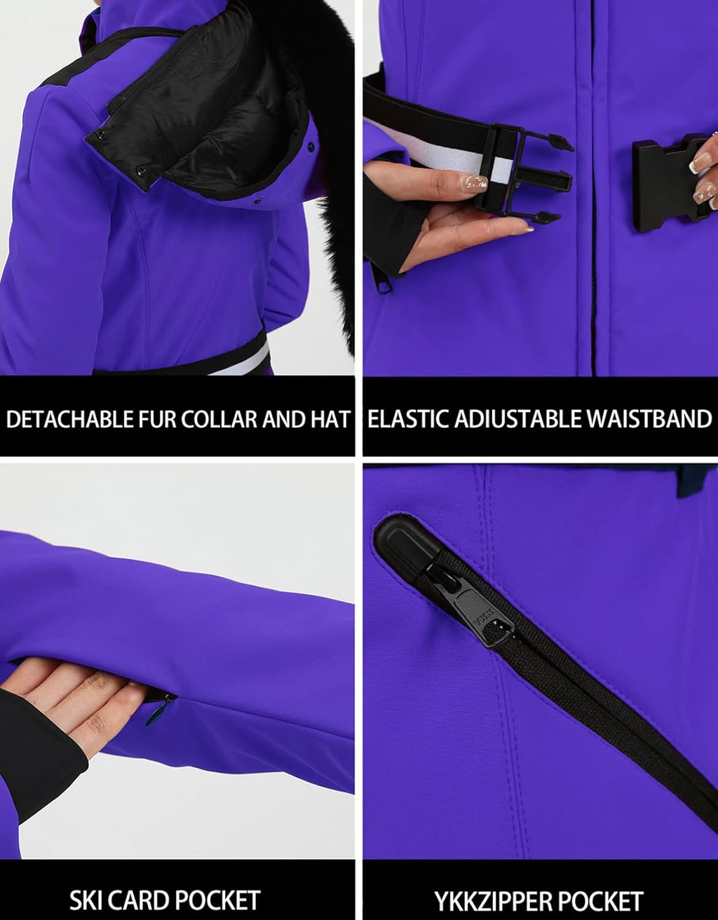 Women's Ski Jacket Snowboard Warm Winter Short Slim Snow Coat Jacket