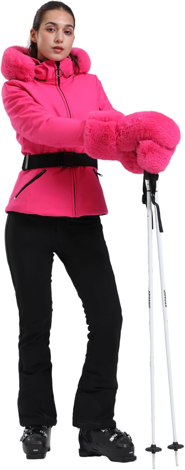 Women's Ski Jacket Snowboard Warm Winter Short Slim Snow Coat Jacket