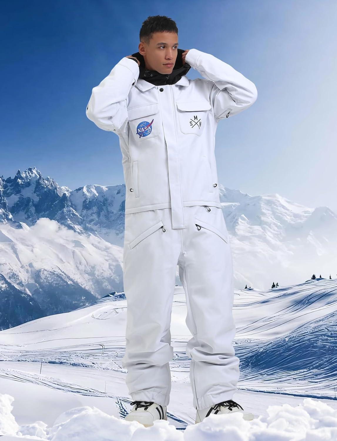 Ski Suits Women Men One Piece Snow Suits Waterproof Windproof Men Snowsuit Insulated Ski Jumpsuit