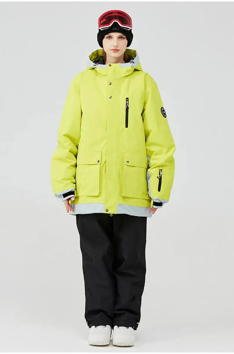 Loose Fit Ski and Snowboard Jacket and Pants Set Sportswear