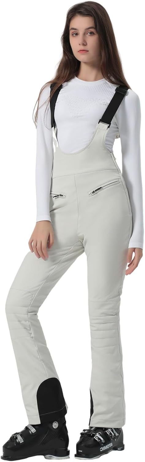 Women’s Slim Fit Insulated Ski Bib Snow Pants Waterproof Warm