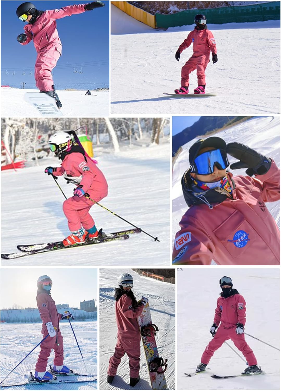 Ski Suits Women Men One Piece Snow Suits Waterproof Windproof Men Snowsuit Insulated Ski Jumpsuit