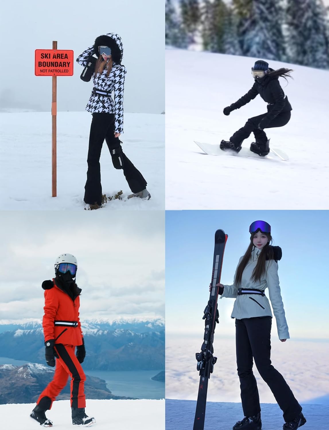 Women's Ski Jacket Snowboard Warm Winter Short Slim Snow Coat Jacket