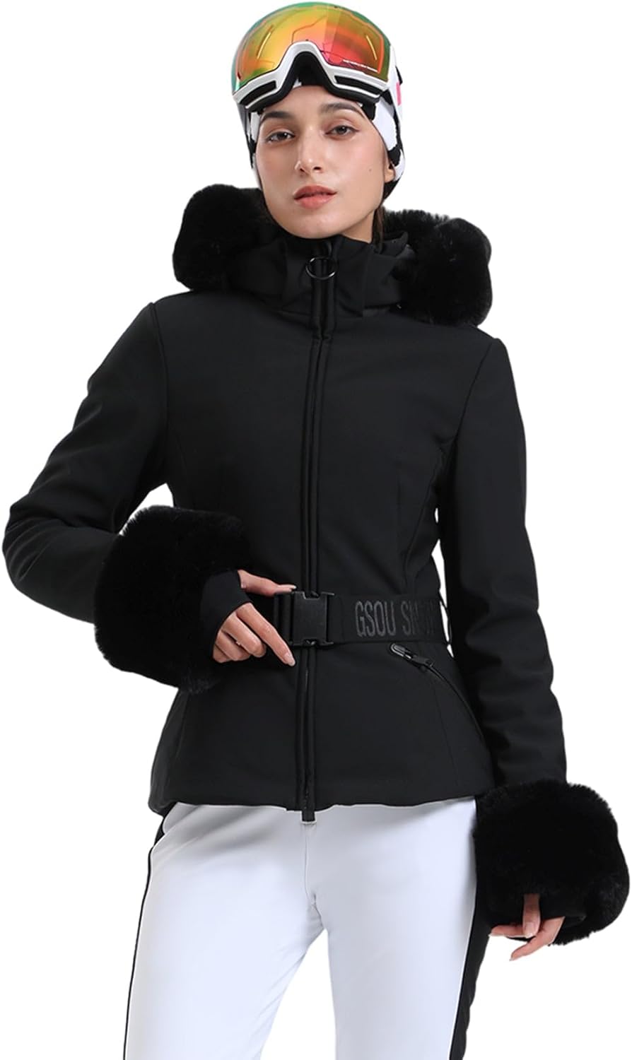 Women's Ski Jacket Snowboard Warm Winter Short Slim Snow Coat Jacket