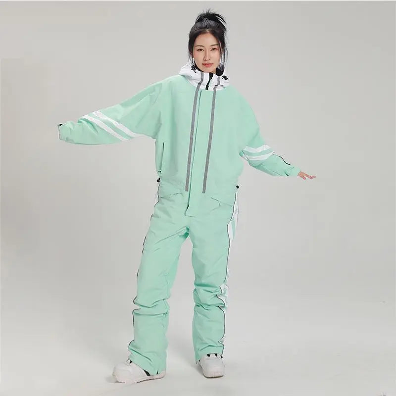 Combinaison de ski rétro femme homme chaude hiver