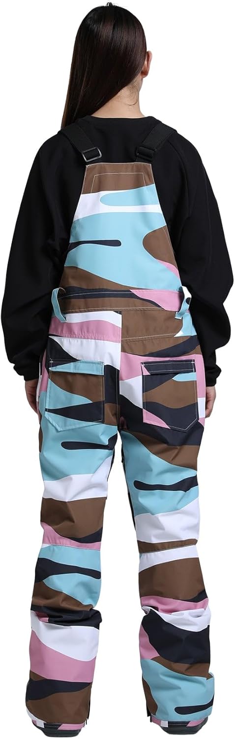 Womens Ski Bibs Snowboard Pants Snow Overalls Waterproof Windproof Winter Outdoor Sports