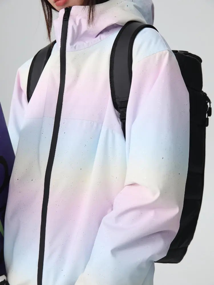 Women Cute Rainbow Snow Suit Winter Outwear for Sports