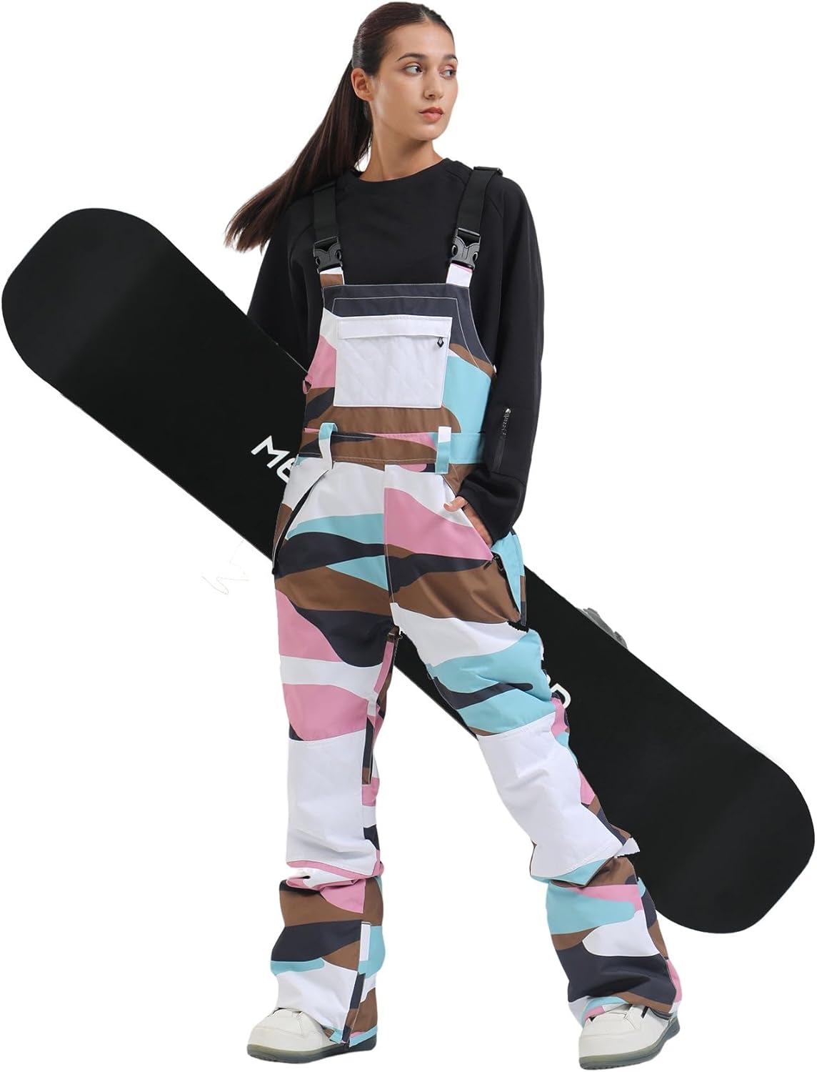 Womens Ski Bibs Snowboard Pants Snow Overalls Waterproof Windproof Winter Outdoor Sports