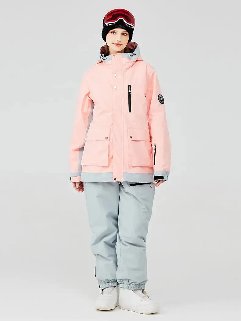 Loose Fit Ski and Snowboard Jacket and Pants Set Sportswear