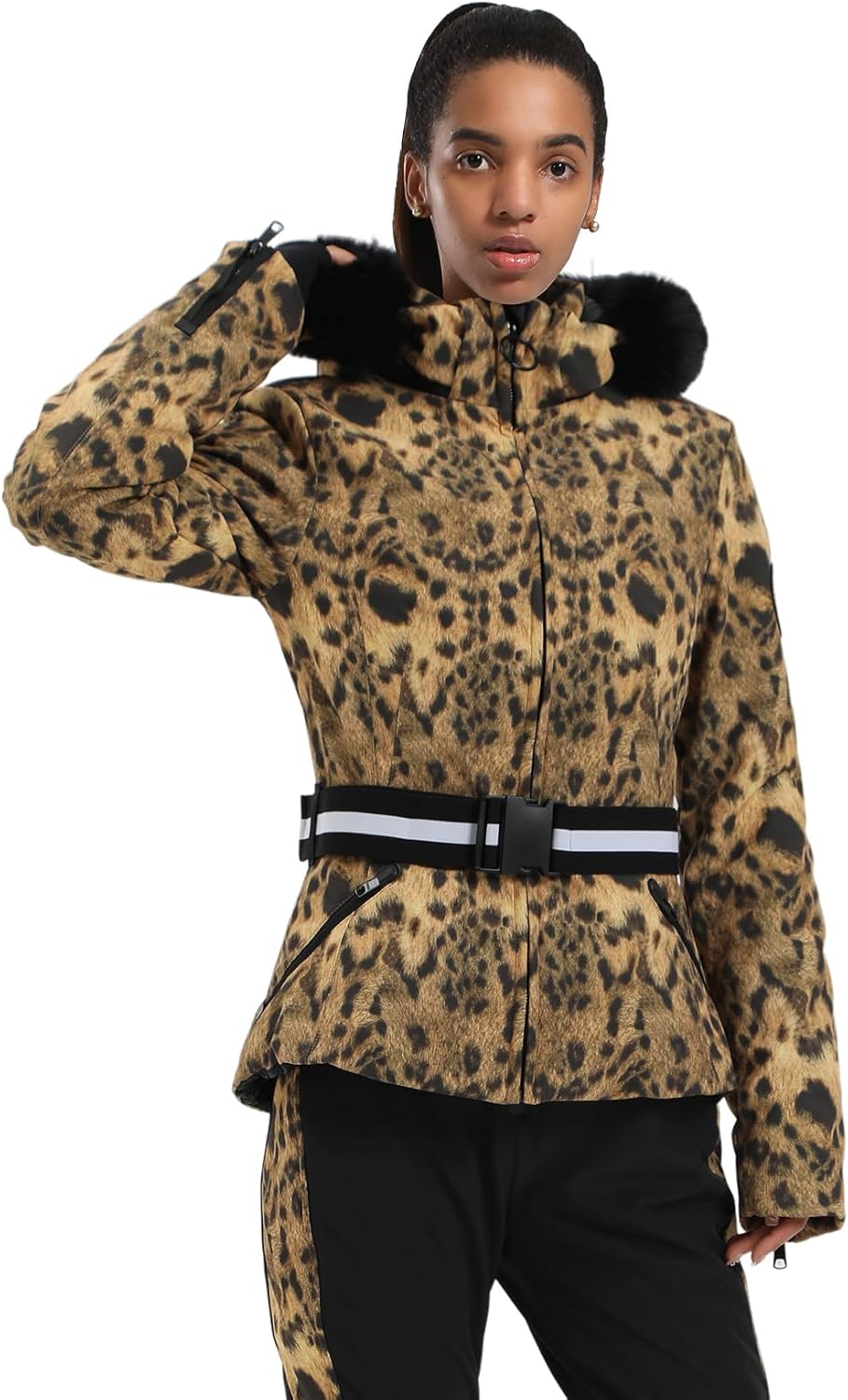 Women's Ski Jacket Snowboard Warm Winter Short Slim Snow Coat Jacket