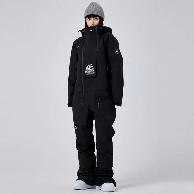 Combinaison de ski une pièce femme col montant chaude hiver