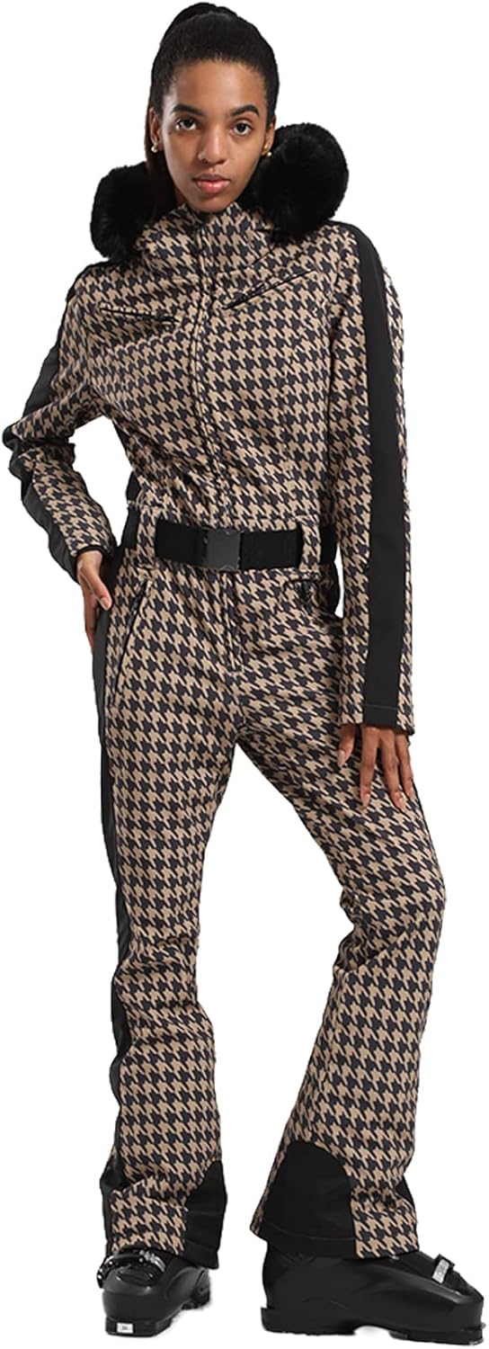 Womens Ski Suit One Piece Snowsuit Snowboard Slim Insulated Jumpsuit