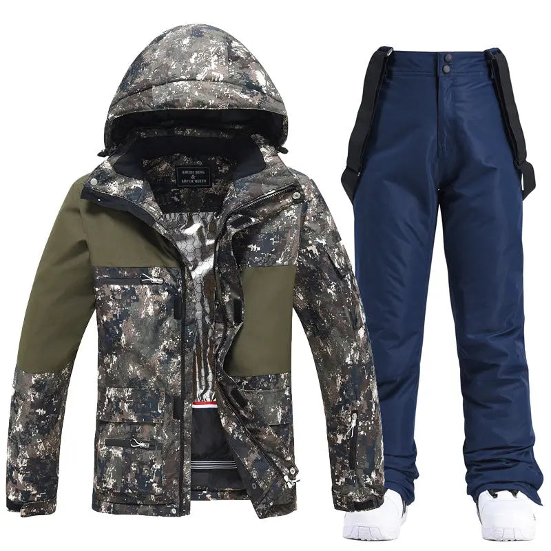 Veste de neige imprimé floral femme et pantalon d'hiver