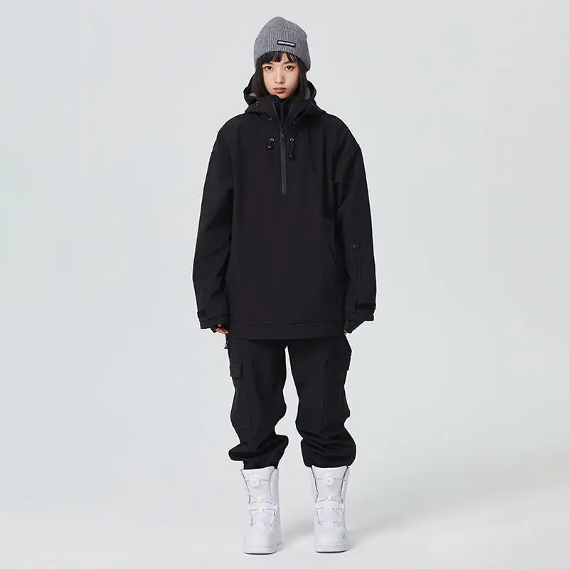 Women’s 2 Piece Ski Suit Set with Hoodie Jacket and Loose Pants