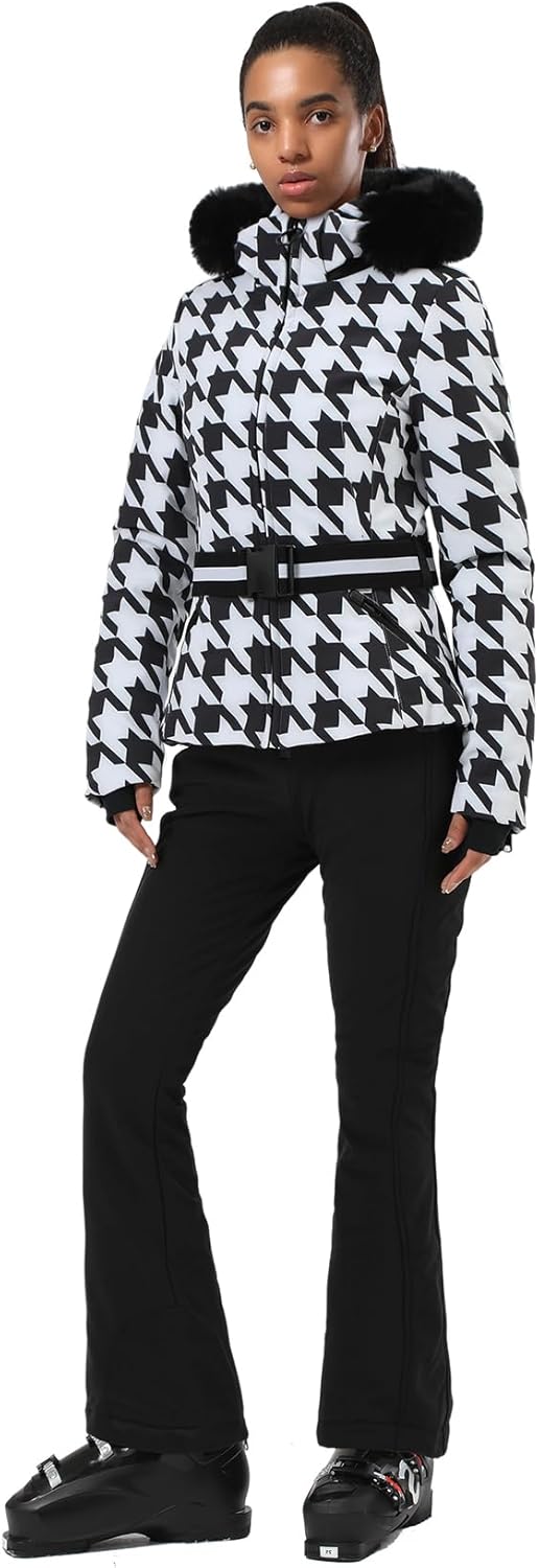 Women's Ski Jacket Snowboard Warm Winter Short Slim Snow Coat Jacket
