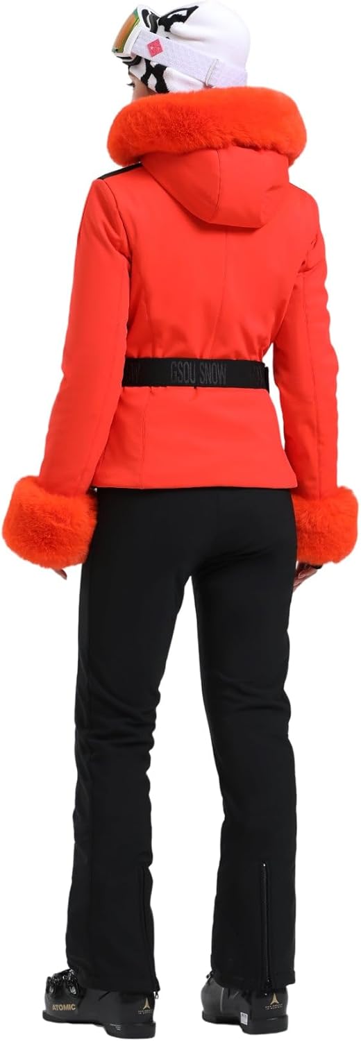 Women's Ski Jacket Snowboard Warm Winter Short Slim Snow Coat Jacket