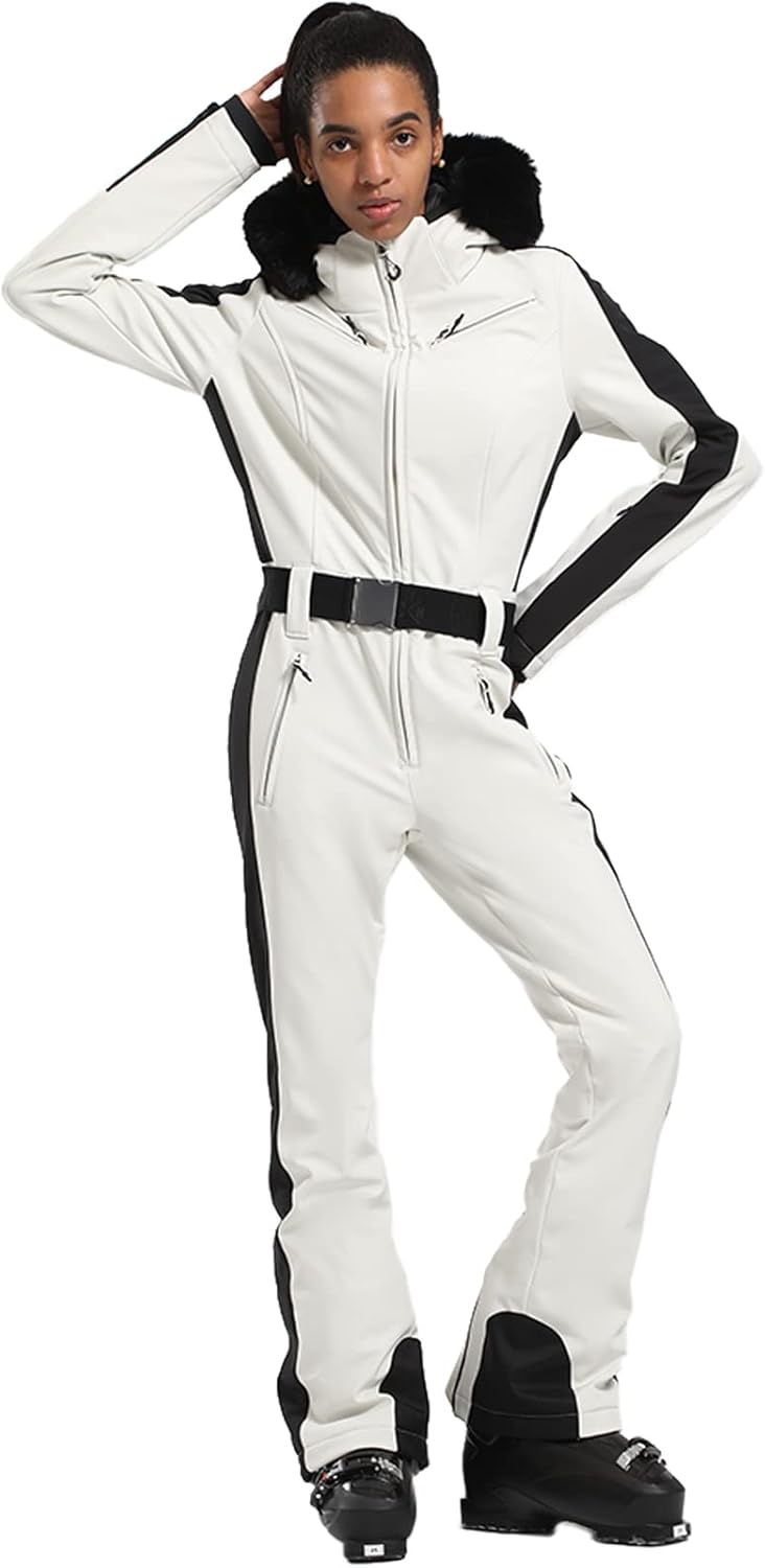 Womens Ski Suit One Piece Snowsuit Snowboard Slim Insulated Jumpsuit