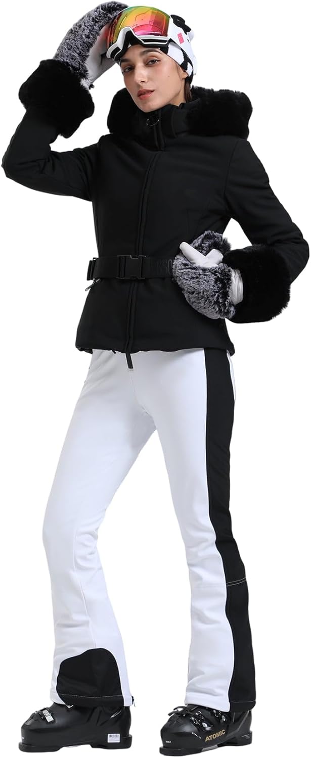 Women's Ski Jacket Snowboard Warm Winter Short Slim Snow Coat Jacket