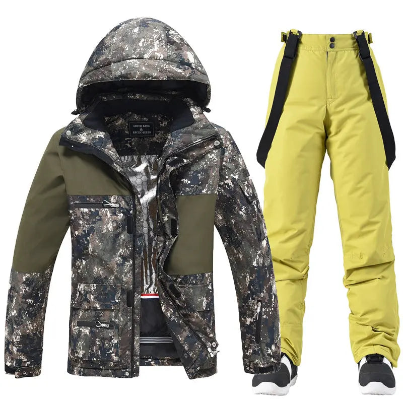 Veste de neige imprimé floral femme et pantalon d'hiver