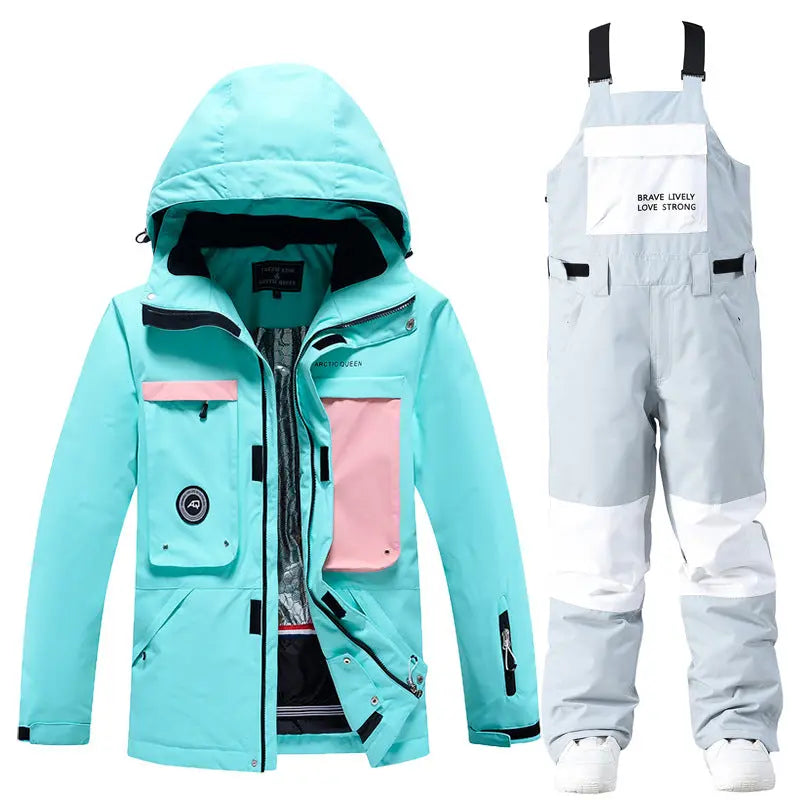 Combinaison de ski une pièce à capuche femme hiver