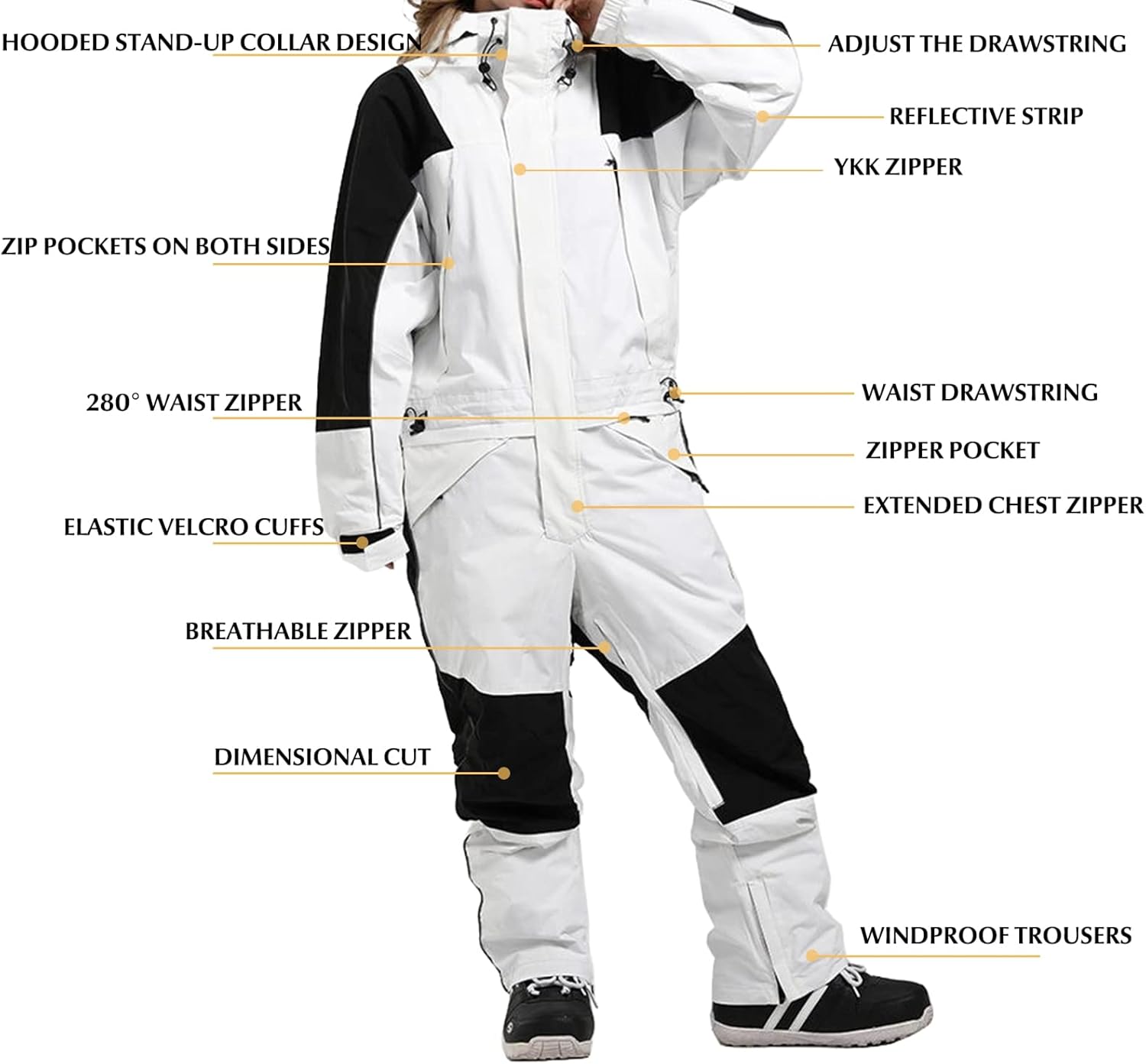 Ski Suits Women Men One Piece Snow Suits Waterproof Windproof Men Snowsuit Insulated Ski Jumpsuit