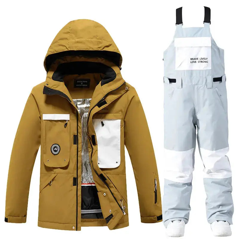 Ensemble de neige femme épais avec salopette assortie