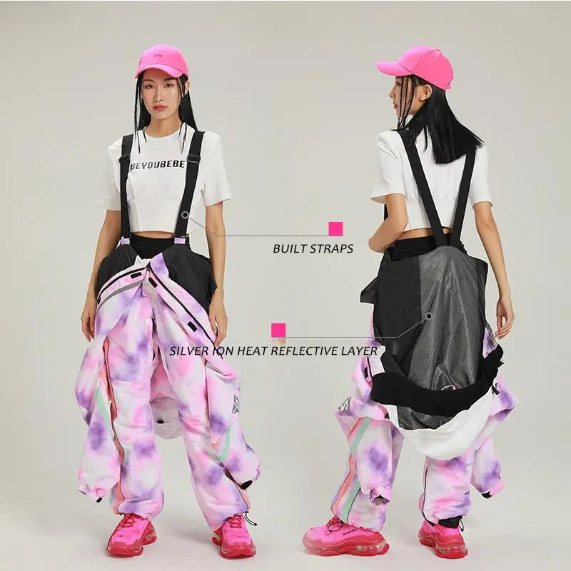 Women’s Retro One Piece Ski Jumpsuit Loose Fit Winter Suit