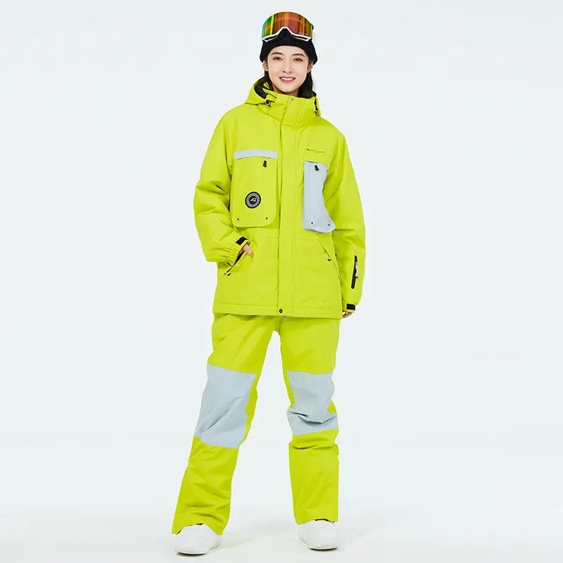 Women’s Winter Hooded Ski Overalls One Piece Snowsuit