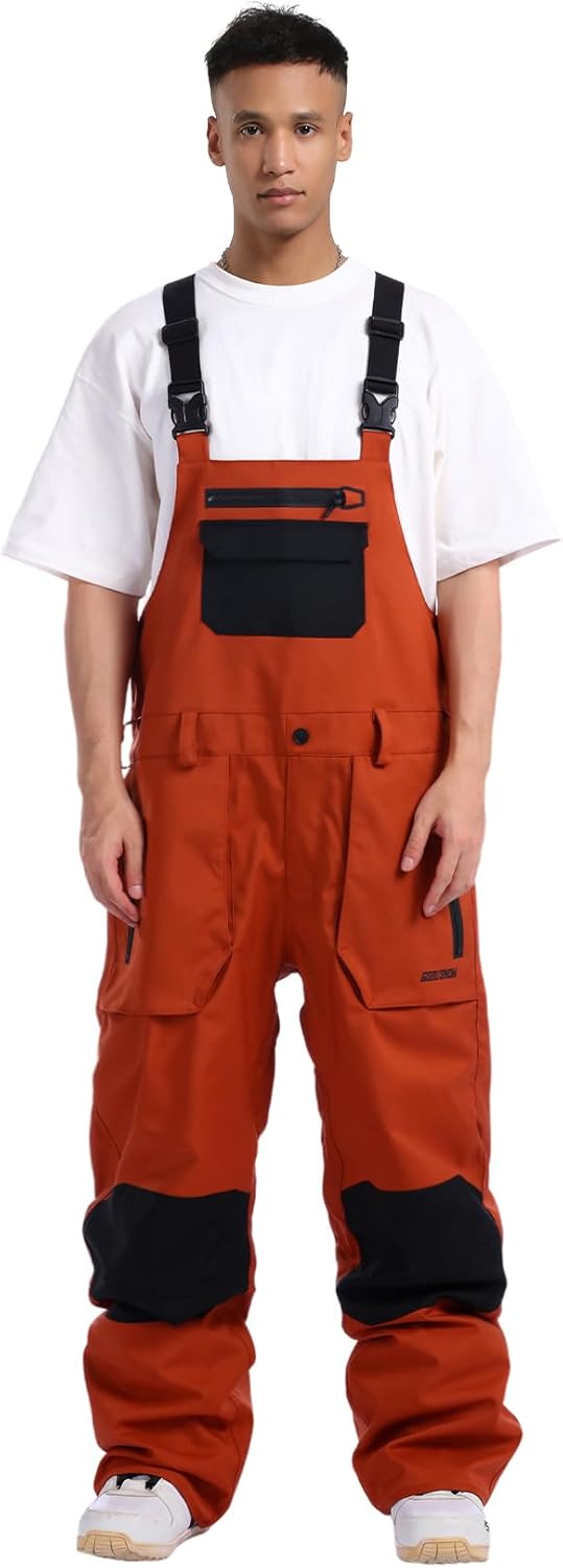 Pantalon de ski bibs unisexe pour homme et femme hiver