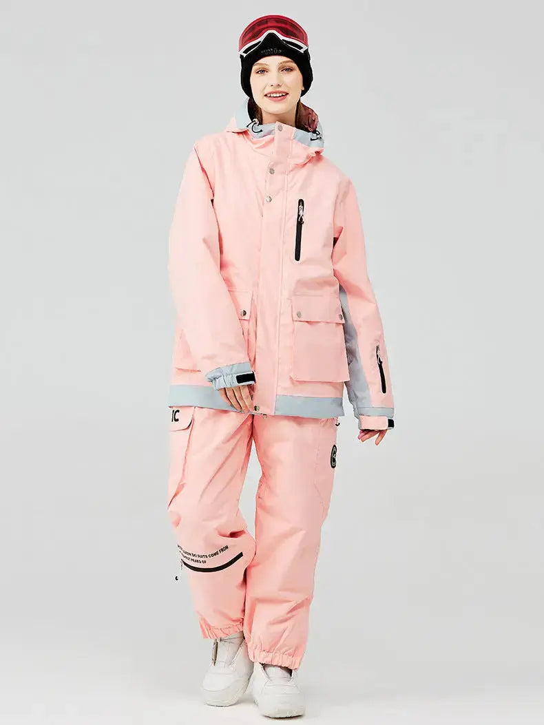 Loose Fit Ski and Snowboard Jacket and Pants Set Sportswear