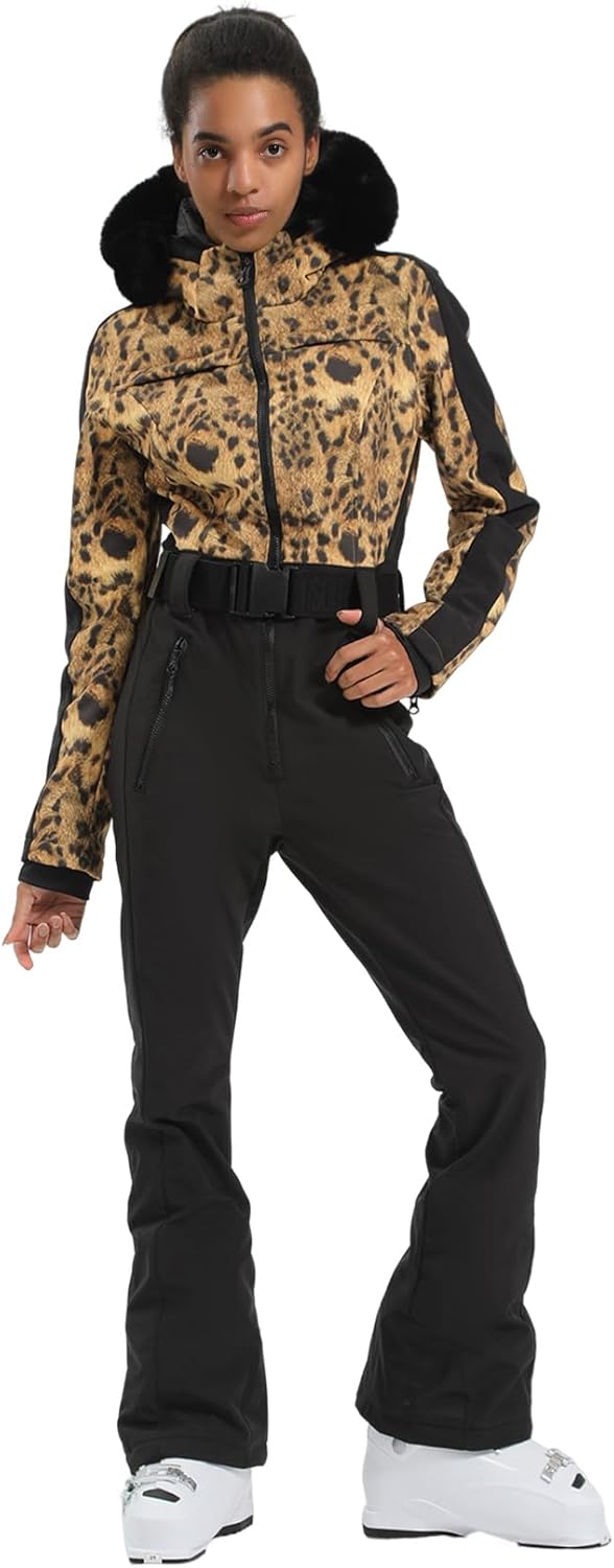 Womens Ski Suit One Piece Snowsuit Snowboard Slim Insulated Jumpsuit