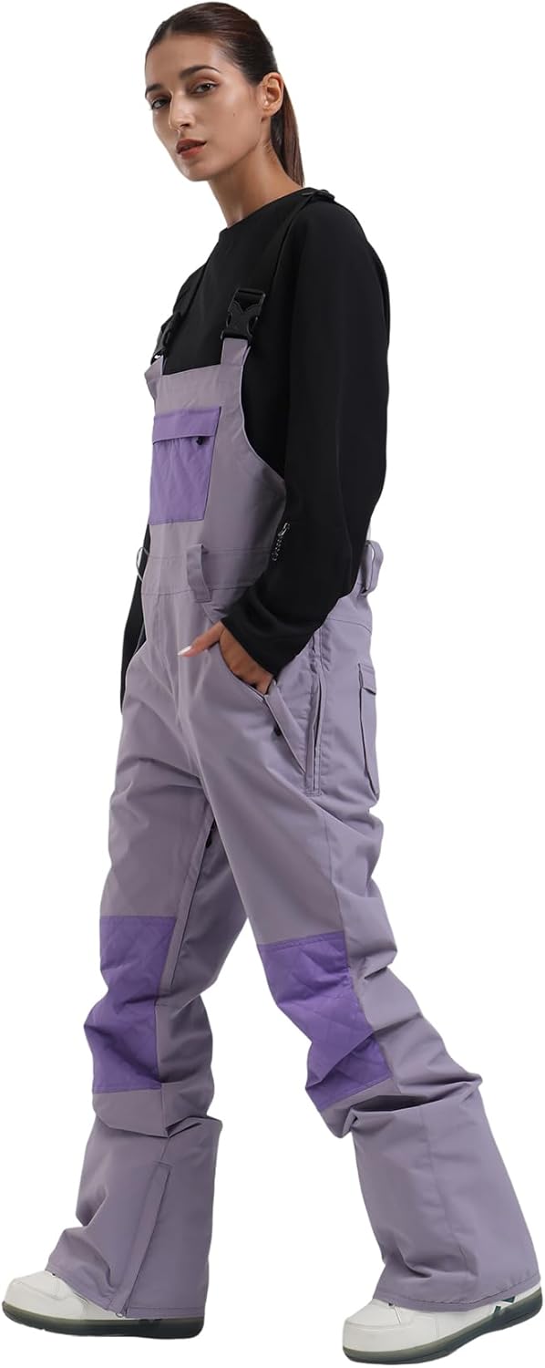 Womens Ski Bibs Snowboard Pants Snow Overalls Waterproof Windproof Winter Outdoor Sports