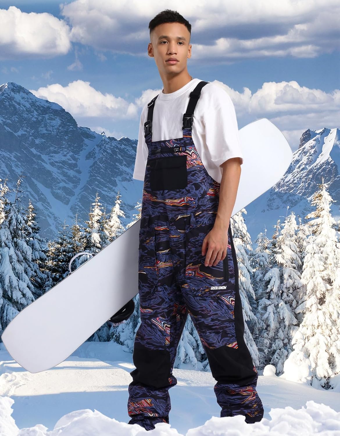 Women Men Ski Bibs Snowboard Pants Snow Bibs