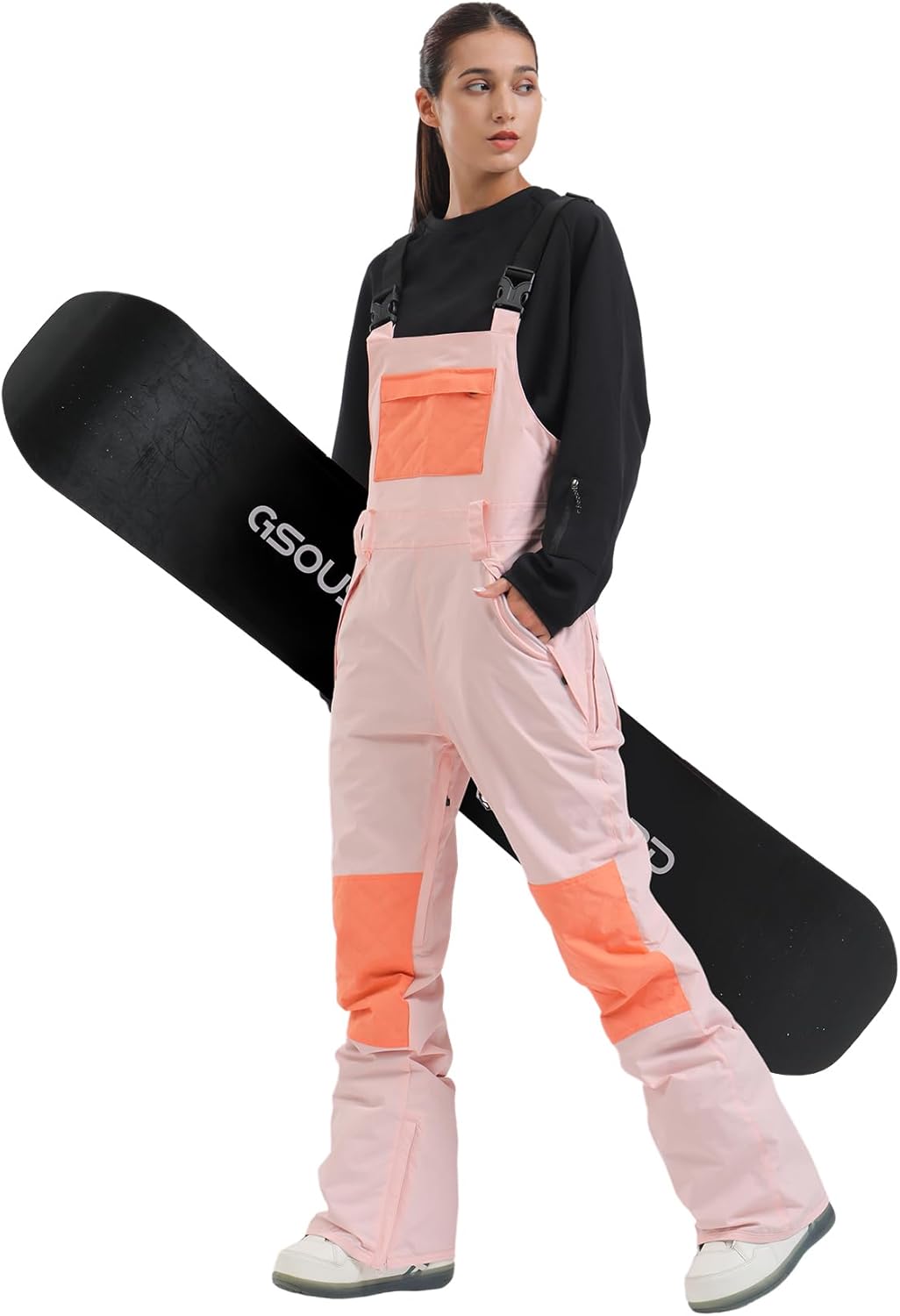 Womens Ski Bibs Snowboard Pants Snow Overalls Waterproof Windproof Winter Outdoor Sports