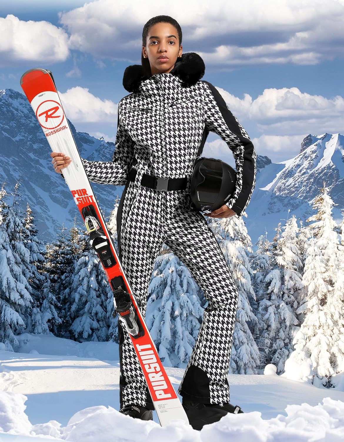 Womens Ski Suit One Piece Snowsuit Snowboard Slim Insulated Jumpsuit