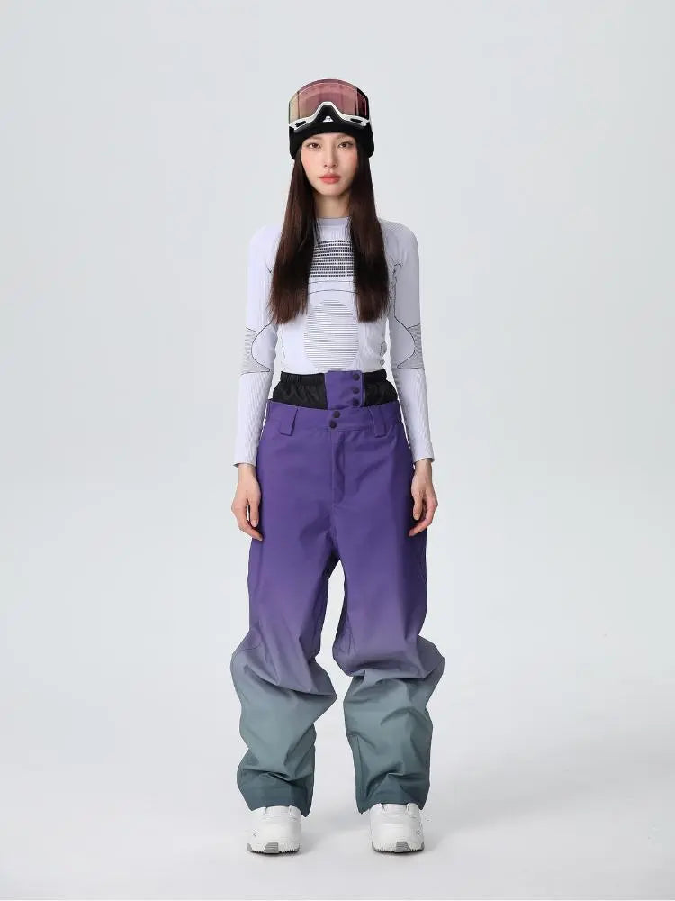 Women Unique 3L Gradient Snowsuits Durable Ski Jacket and Pants