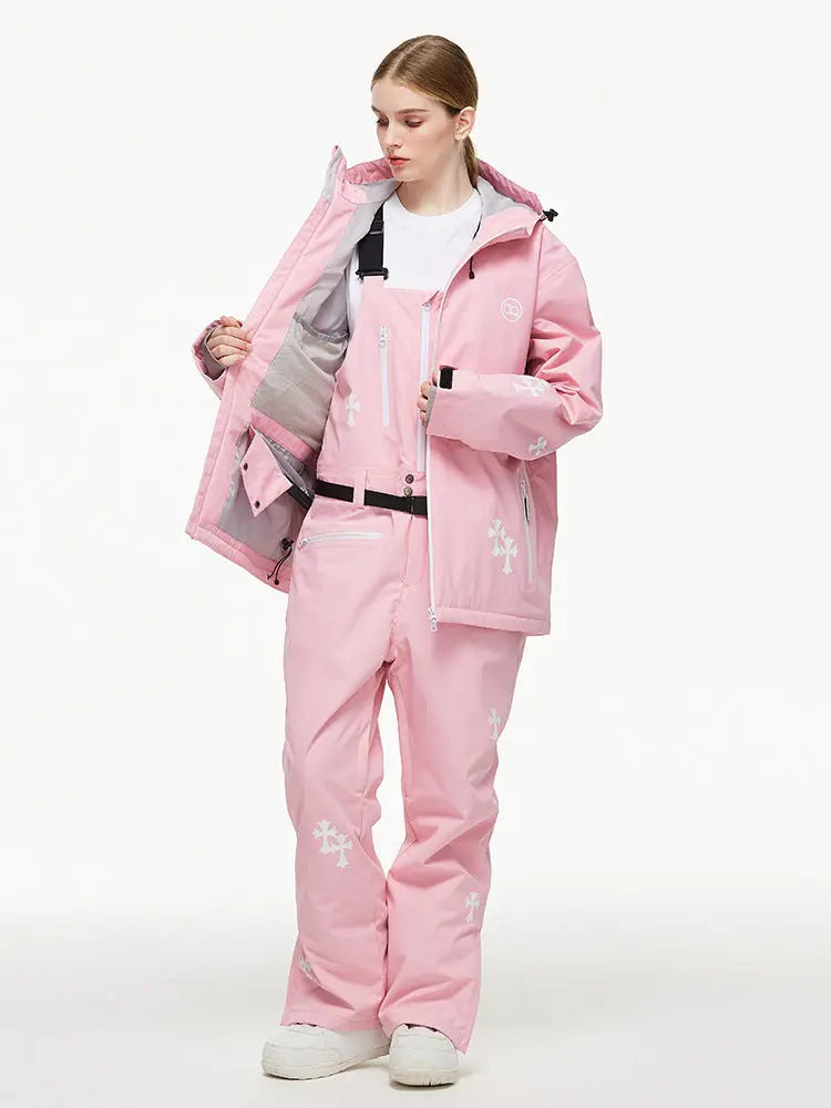 Ensemble ski femme veste snowboard et salopette chaude