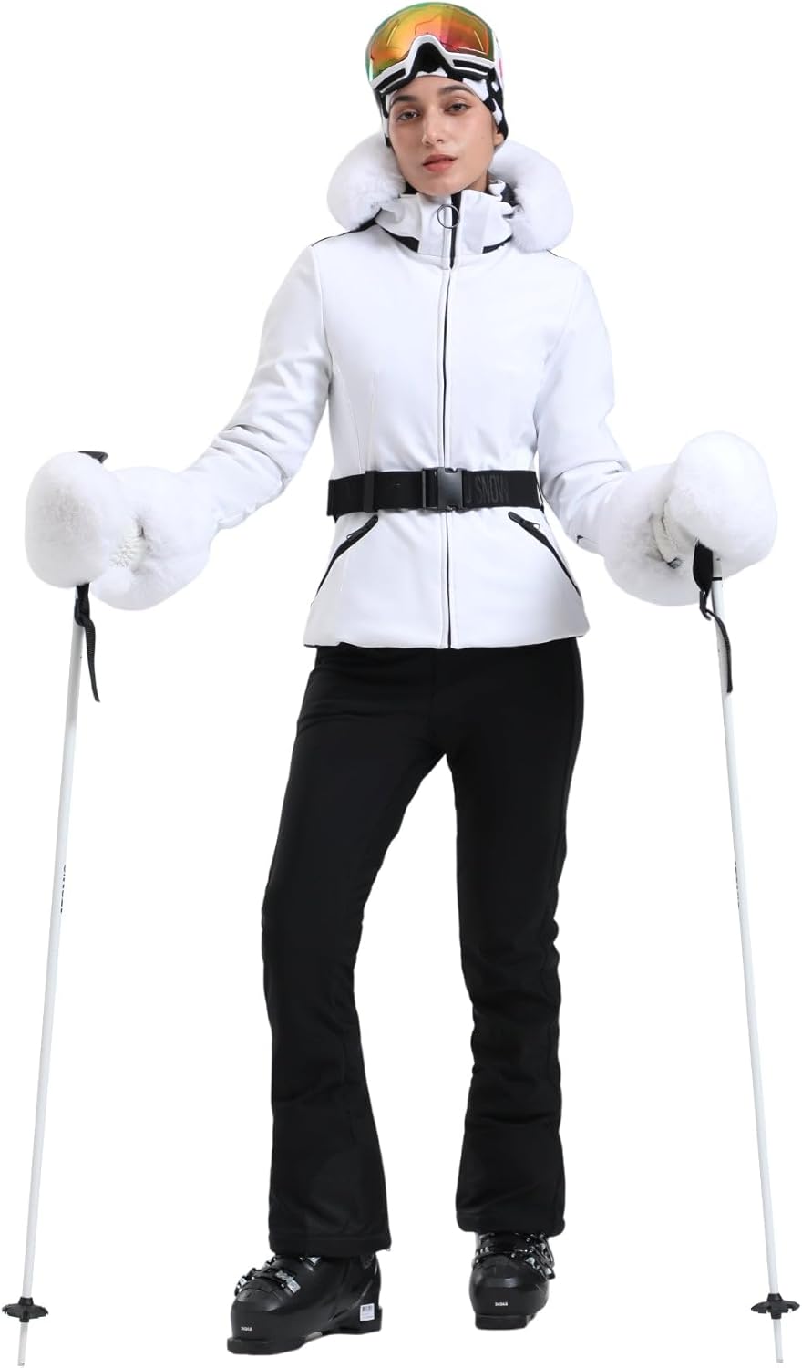 Women's Ski Jacket Snowboard Warm Winter Short Slim Snow Coat Jacket