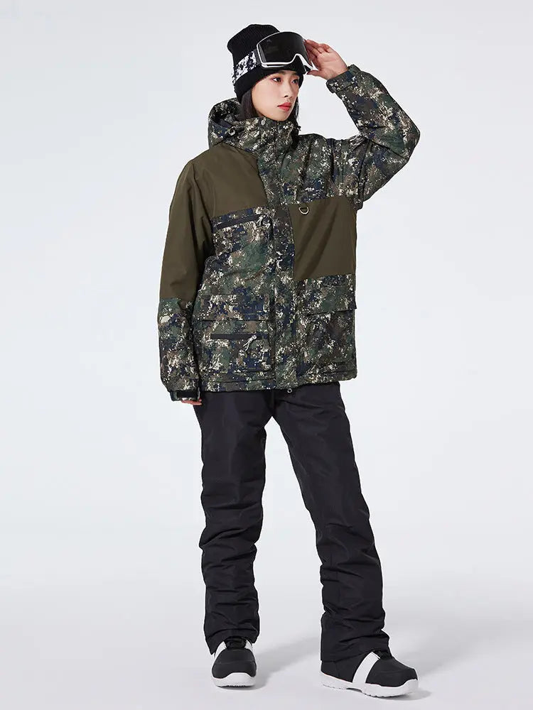 Veste de neige imprimé floral femme et pantalon d'hiver